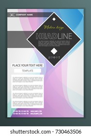 Modern Vector abstract brochure, report or flyer design template