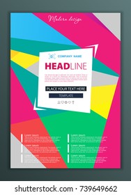 Modern Vector abstract brochure, report or flyer design template