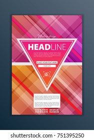 Modern Vector abstract brochure, report or flyer design template