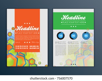 Modern Vector abstract brochure, report or flyer design template
