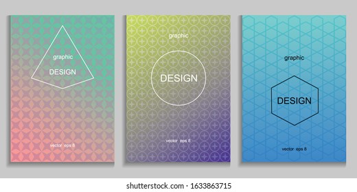modern vector abstract cover, book or brochure geometric design, template set.