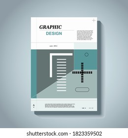 plantilla moderna de diseño geométrico de portada, libro o folleto de vectores abstractos.