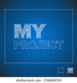 Modern Vector abstract cover template for construction project as a blue print
