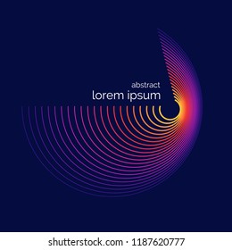 Modern vector abstract elemetnt with colored lines. Illustration suitable for design