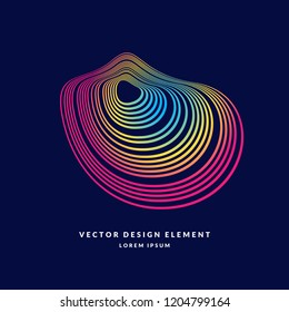 Modern vector abstract elemetnt with colored lines. Illustration suitable for design