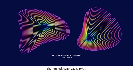 Modern vector abstract elemetnt with colored lines. Illustration suitable for design