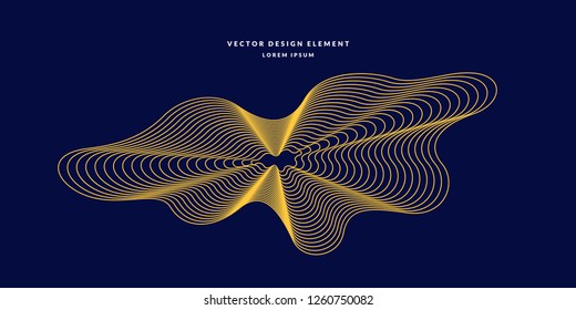 Modern vector abstract elemetnt with colored lines. Illustration suitable for design