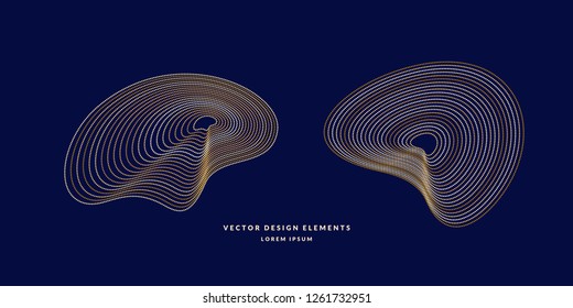 Modern vector abstract elemetnt with colored lines. Illustration suitable for design