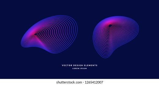 Modern vector abstract elemetnt with colored lines. Illustration suitable for design