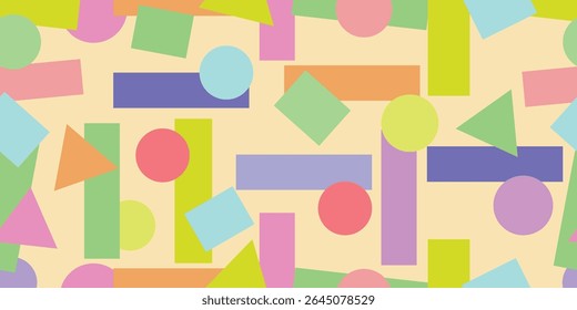 Modern vector abstract geometric backdrop with circle, rectangle, square and line