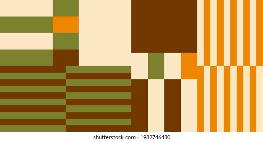 Modern vector abstract  geometric background with stripes, rectangles and squares  in retro scandinavian style. Pastel colored simple shapes graphic pattern. Abstract mosaic artwork.