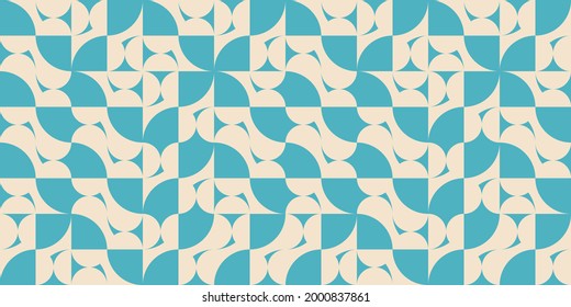 Modern vector abstract  geometric background with circles, rectangles and squares  in retro scandinavian style. Pastel colored simple shapes graphic pattern.