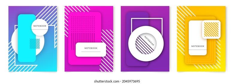 Modern vector abstract geometric  background for notebook, business brochure cover card, banner design. Vector illustration modern  futuristic graphic cover page set for business, corporate abstract b