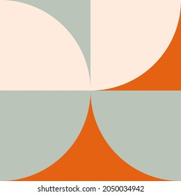 Fondo geométrico abstracto vectorial moderno con círculos, rectángulos y cuadrados en estilo catastrófico retro. Patrón gráfico de formas simples de color pastel. Resumen de arte en mosaico.