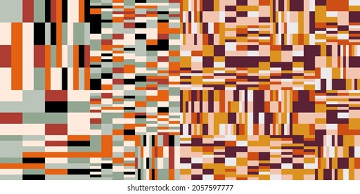 Modern vector abstract  geometric background with circles, rectangles and squares  in retro  style. Pastel colored simple shapes graphic pattern. Abstract mosaic artwork.