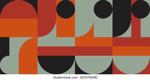 Fondo geométrico abstracto vectorial moderno con círculos, rectángulos y cuadrados en estilo catastrófico retro. Patrón gráfico de formas simples de color pastel. Resumen de arte en mosaico.