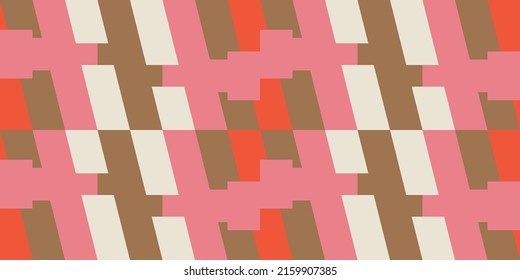 Modern vector abstract  geometric background with rectangles and squares  in retro scandinavian style. Pastel colored simple shapes graphic diagonal pattern. Abstract mosaic artwork.