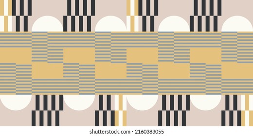 Modern vector abstract  geometric background with circles, rectangles and squares  in retro scandinavian style. Pastel colored simple shapes graphic pattern. Abstract mosaic artwork.