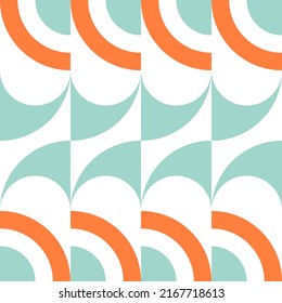 Modern vector abstract  geometric background with circles, rectangles and squares  in retro scandinavian style. Pastel colored simple shapes graphic pattern. Abstract mosaic artwork.