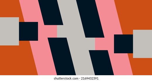 Modern vector abstract  geometric background with rectangles and squares  in retro scandinavian style. Pastel colored simple shapes graphic diagonal pattern. Abstract mosaic artwork.