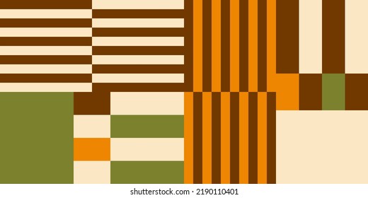 Modern vector abstract  geometric background with stripes, rectangles and squares  in retro scandinavian style. Pastel colored simple shapes graphic pattern. Abstract mosaic artwork.