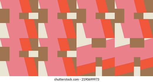 Moderner, abstrakter, geometrischer Hintergrund mit Rechtecken und Quadraten im Retro-Skandinavien-Stil. Pastellfarbene, einfache Formen grafisches Diagonalmuster. Abstrakte Mosaikkunst.