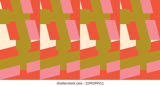 Modern vector abstract  geometric background with rectangles and squares  in retro scandinavian style. Pastel colored simple shapes graphic diagonal pattern. Abstract mosaic artwork.