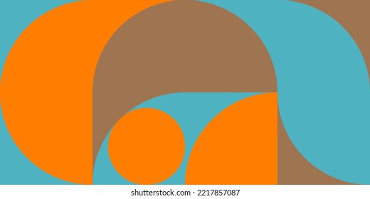 Modern vector abstract  geometric background with circles, rectangles and squares  in retro Scandinavian style. Pastel colored simple shapes graphic pattern.