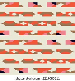 Modern vector abstract  geometric background with diamond shapes, rectangles and squares  in retro scandinavian style. Pastel colored simple shapes graphic pattern. Abstract mosaic artwork.