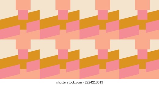 Modern vector abstract  geometric background with rectangles and squares  in retro scandinavian style. Pastel colored simple shapes graphic diagonal pattern. Abstract mosaic artwork.
