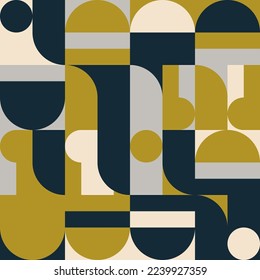 Fondo geométrico abstracto vectorial moderno con círculos, rectángulos y cuadrados en estilo catastrófico retro. Patrón gráfico de formas simples de color pastel. Resumen de arte en mosaico.