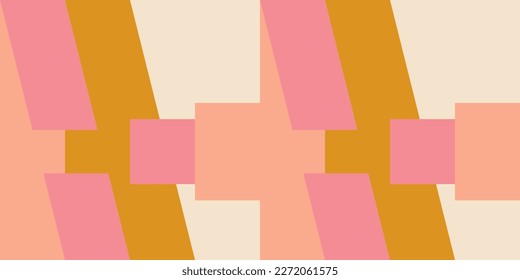 Modern vector abstract  geometric background with rectangles and squares  in retro scandinavian style. Pastel colored simple shapes graphic diagonal pattern. Abstract mosaic artwork.