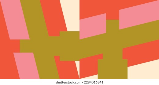 Modern vector abstract  geometric background with rectangles and squares  in retro scandinavian style. Pastel colored simple shapes graphic diagonal pattern. Abstract mosaic artwork.