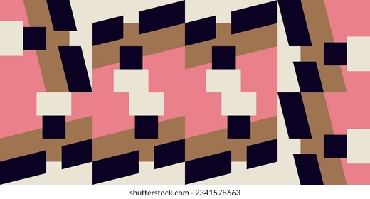 Modern vector abstract  geometric background with rectangles and squares  in retro scandinavian style. Pastel colored simple shapes graphic diagonal pattern. Abstract mosaic artwork.