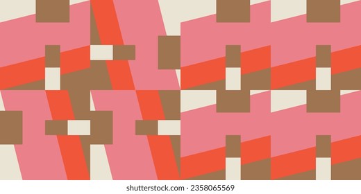 Modern vector abstract  geometric background with rectangles and squares  in retro scandinavian style. Pastel colored simple shapes graphic diagonal pattern. Abstract mosaic artwork.