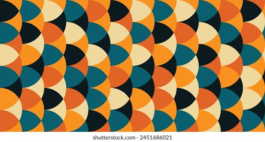 Modern vector abstract  geometric background with circles in retro color,Abstract mosaic artwork.