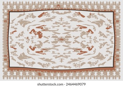 Modern vector abstract geometric background with circles, rectangles and squares in retro Scandinavian style. Pastel colored simple shapes graphic pattern.