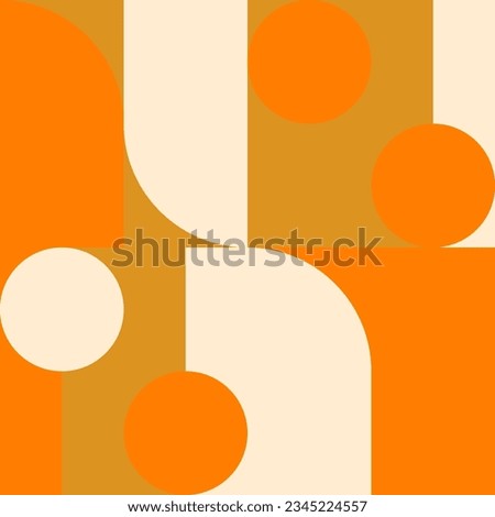 Modern vector abstract  geometric background with circles, rectangles and squares  in retro scandinavian style. Pastel colored simple shapes graphic pattern. Abstract mosaic artwork.