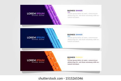 Modern vector abstract geometric design banner template for your website footer and header. Purple, blue, orange color.