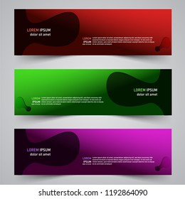 Modern vector abstract geometric fluid design banner template