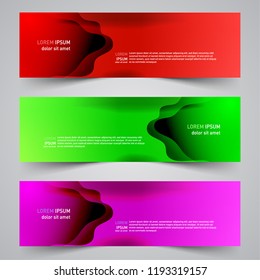 Modern vector abstract geometric fluid design banner template