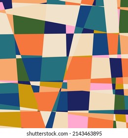 Modern vector abstract  geometric multi- colored background with triangles, rectangles and squares . Pastel colored simple shapes graphic pattern. Abstract mosaic artwork.
