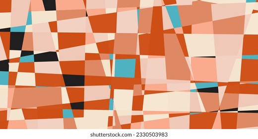 Modern vector abstract  geometric multi- colored background with triangles, rectangles and squares . Pastel colored simple shapes graphic pattern. Abstract mosaic artwork.
