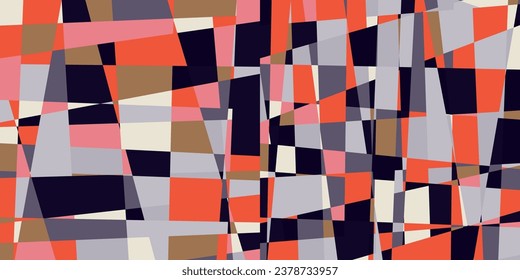 Modern vector abstract  geometric multi- colored background with triangles, rectangles and squares . Pastel colored simple shapes graphic pattern. Abstract mosaic artwork.