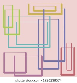 Modern vector abstract geometric pattern with rectangles and squares in Scandinavian style. Modern textile. Geometric. Stylish background. Abstract decor. Pastel colors. Trends. Wallpapers.