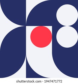 Modern vector abstract  geometric seamless pattern with circles, rectangles and squares  in retro scandinavian style. Pastel colored simple shapes graphic pattern. Abstract mosaic artwork.