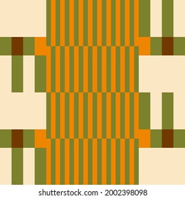 Modern vector abstract  geometric seamless pattern, background with stripes, rectangles and squares  in retro scandinavian style. Pastel colored simple shapes graphic pattern. Abstract mosaic artwork.