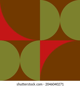 Patrón moderno vectorial abstracto geométrico sin soldadura con círculos, rectángulos y cuadrados en estilo retro escandinavo. Patrón gráfico de formas simples de color pastel. Resumen de arte en mosaico.