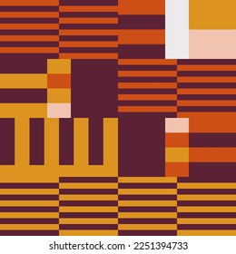 Modern vector abstract  geometric seamless pattern, background with stripes, rectangles and squares  in retro scandinavian style. Pastel colored simple shapes graphic pattern. Abstract mosaic artwork.