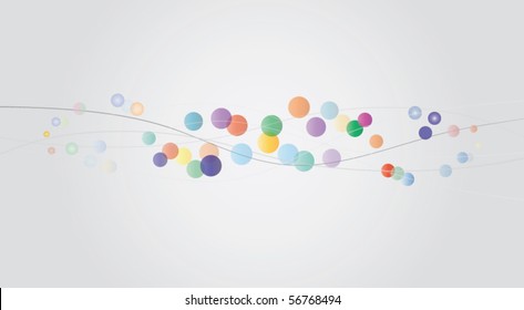 Modern vector abstract illustration with lines and color circles